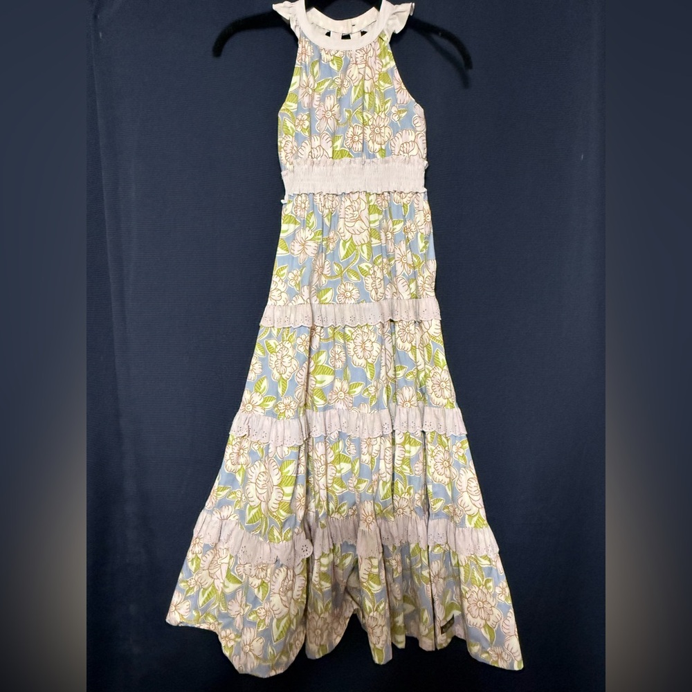 Matilda Jane Floral Girls Dress - Blue and Green